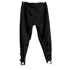 Victoria Secret Sport XL Knockout Black Tight Legging Strappy Crisscross Cut Out